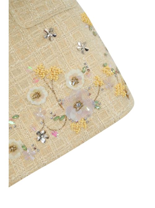 Gonna in tweed con ricamo floreale Elisabetta Franchi | GO10852E2DC7